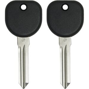 keyless2go replacement for uncut transponder ignition car key circle plus b111 (2 pack)