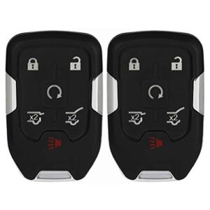 anglewide 2pads car key fob keyless entry remote shell case replacement for gmc denali xl 14-18 (fcc hyq1aa) 6 buttons