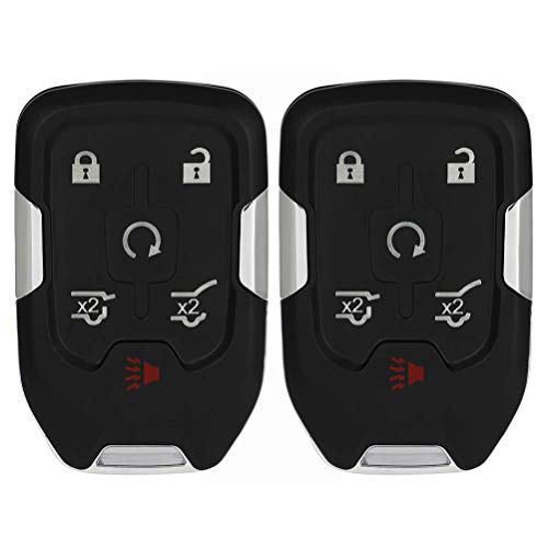 ANGLEWIDE 2pads Car Key Fob Keyless Entry Remote SHELL CASE Replacement for GMC DENALI XL 14-18 (FCC HYQ1AA) 6 Buttons