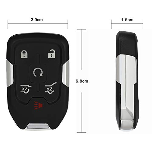 ANGLEWIDE 2pads Car Key Fob Keyless Entry Remote SHELL CASE Replacement for GMC DENALI XL 14-18 (FCC HYQ1AA) 6 Buttons