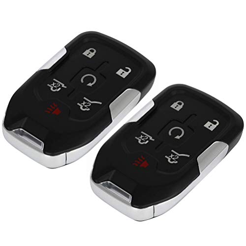 ANGLEWIDE 2pads Car Key Fob Keyless Entry Remote SHELL CASE Replacement for GMC DENALI XL 14-18 (FCC HYQ1AA) 6 Buttons