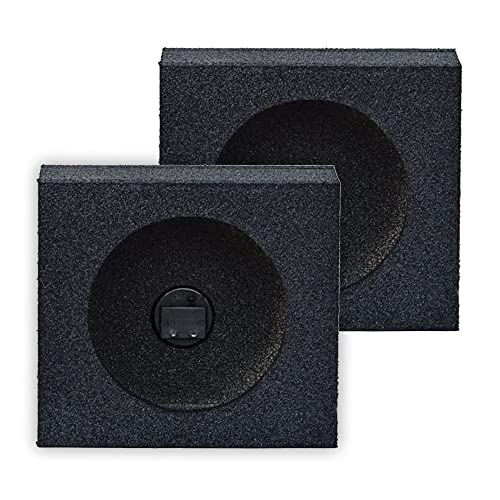 Q Power QBomb QBTW6.5 Single 6.50 Inch Heavy Duty MDF Material Car Audio Speaker Enclosure Boxes with Bedliner Spray Coating Finish, 2 Pack