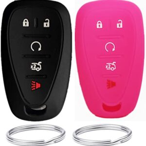 Silicone Smart Key Fob Cover Case Protector Keyless Remote Holder for 2016-2021 Chevrolet Malibu Camaro Trax Traverse Trailblazer Sonic Cruze Blazer Volt Equinox Spark FCC ID HYQ4EA