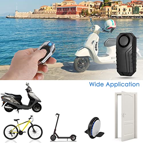 SOONHUA Wireless Motorcycle Bike Alarm, Anti-Theft Security Motorcycle Alarm with Remote Control Waterproof Vibration Sensor Bicycle Alarm 113dB Super Loud Adjustable Sensitivity