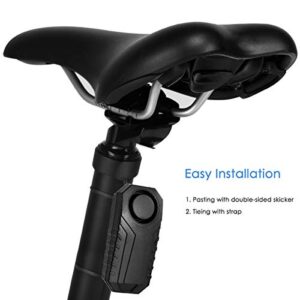 SOONHUA Wireless Motorcycle Bike Alarm, Anti-Theft Security Motorcycle Alarm with Remote Control Waterproof Vibration Sensor Bicycle Alarm 113dB Super Loud Adjustable Sensitivity