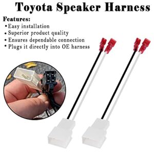 4 Pack 72-8104 Speaker Harness Adapter for Toyota Speaker Wire Harness Adapter Plug Compatible with Toyota Tacoma Tundra Camry Corolla 4 Runner Scion Pontiac Speaker Wiring Harness Adapter