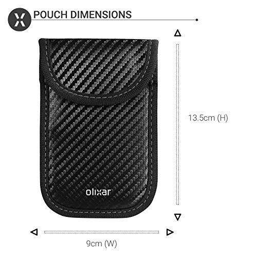 Olixar Car Key Signal Blocker Case/RFID Pouch - Car Keys Signal Blocker for Car Keyless Entry - Faraday Pouch - RFID & NFC Signal Blocking Wallet - Protect Keys & Credit Cards - Carbon Fiber