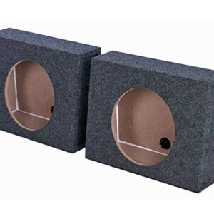 QPower QTW10 Single 10" Sealed Car Audio Subwoofer Sub Box Enclosures (2 Pack)