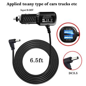 Radar Detector Power Cord,for Uniden Escort Valentine Beltronics Passport Cobra Whistler etc Radar Detector,with Dual USB Port Charger(6.5ft) (DC3.5)