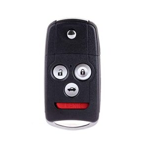 eccpp replacement fit for uncut keyless entry remote control car key fob shell case for honda for accord/for acura mdx/for acura rdx/for acura tl/for acura tsx/for acura zdx iyzfbsb802(pack of 1)