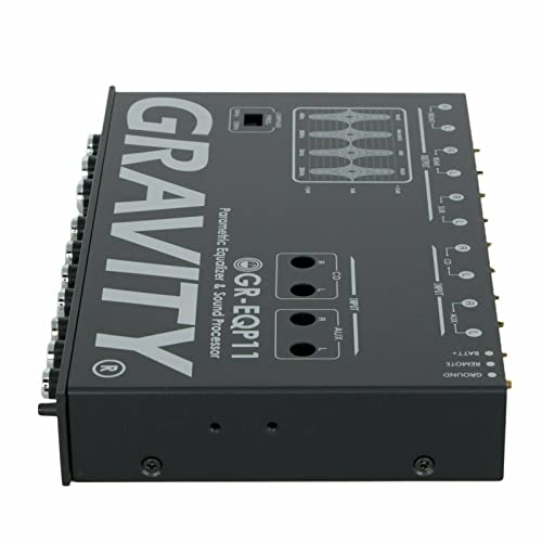 Gravity GR-EQP11 Digital Bass Machine 1/2 Din 9V 4-Way Car Parametric Equalizer w/Front, Rear + Sub Output and Night Illumination