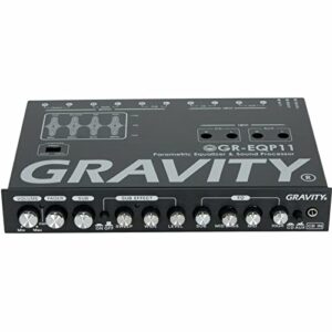 Gravity GR-EQP11 Digital Bass Machine 1/2 Din 9V 4-Way Car Parametric Equalizer w/Front, Rear + Sub Output and Night Illumination