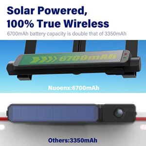 Nuoenx Solar Wireless Backup Camera for Truck, 3Mins No Wiring Installation, 6700 Solar Powered Battery Car Back Up Camera System with 7" Monitor, IP69K Waterproof License Plate Camera for Trailer/RV