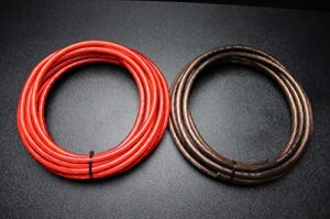 4 gauge wire 5 ft red 5ft black shinny stranded power ground cable amp awg