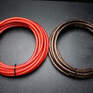 4 Gauge Wire 5 FT RED 5FT Black Shinny Stranded Power Ground Cable AMP AWG