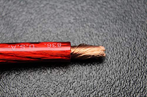 4 Gauge Wire 5 FT RED 5FT Black Shinny Stranded Power Ground Cable AMP AWG
