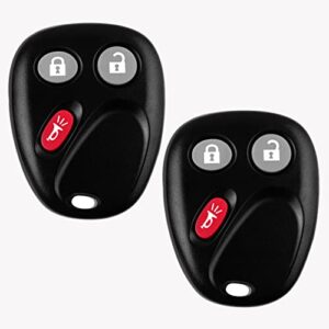 replacement remote for keyless entry car key 2003-2006 chevy avalanche silverado suburban tahoe/gmc sierra yukon 3 button lhj011 (2 pack)