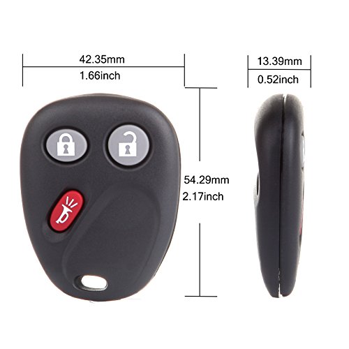 ECCPP Replacement 315MHz Keyless Entry Remote Key Fob fit for Chevy Trailblazer/GMC Envoy/Buick Rainier/Isuzu Ascender MYT3X6898B (2X)