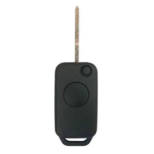 autokeymax replacement flip remote key fob shell case only for mercedes-benz ml320 c230 ml55 hu64 blank one button (1)