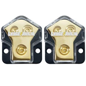 leigesaudio 0/2/4 gauge in 4/8 gauge awg out amp power distribution block for car audio splitter-2 way（2 pack）