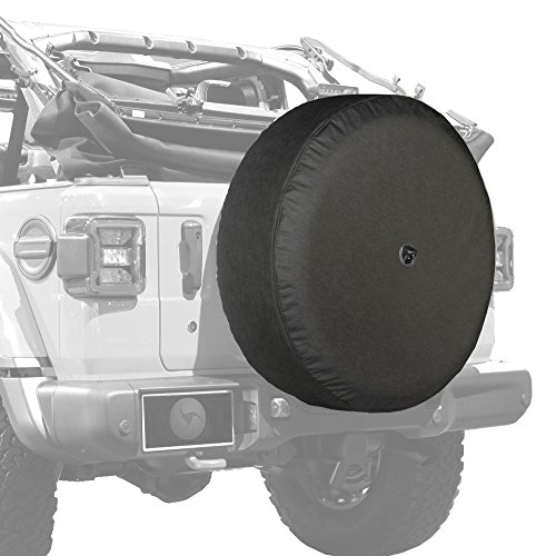 Boomerang - 32" Soft JL Tire Cover for Jeep Wrangler JL (with Back-up Camera) - Sport & Sahara (2018-2021) - Black Denim Vinyl - Integrated Camera Hood