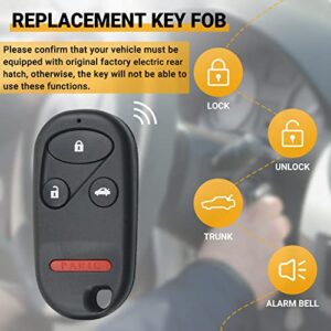 Car Key Fob Keyless Entry Remote Compatible with Honda Accord/Acura TL 1998 1999 2000 2001 2002 2003 4 Button Key Replacement (‎KOBUTAH2T)