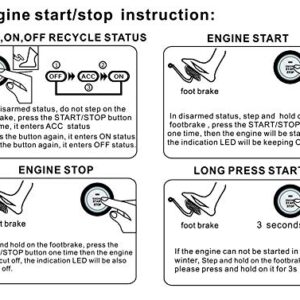 BANVIE Car RFID Push to Start Ignition kit Engine Start Stop Button Switch Keyless Go System with Leather Key