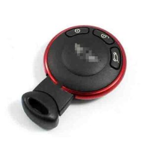 iJDMTOY Red Aluminum Smart Key Fob Surrounding Ring Decoration Compatible With 2008-2014/2015 Gen2 Mini Cooper R55 R56 R57 R58 R59 & Gen1 R60 R61