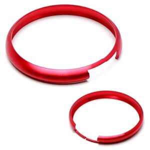 iJDMTOY Red Aluminum Smart Key Fob Surrounding Ring Decoration Compatible With 2008-2014/2015 Gen2 Mini Cooper R55 R56 R57 R58 R59 & Gen1 R60 R61