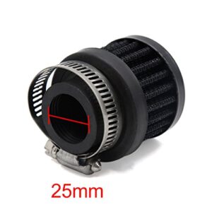 uxcell Black 25mm Inlet Dia Car Vehicle Air Intake Filter Cleaner w Adjustable Clamp