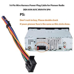 RED WOLF 16 pin Pioneer Wiring Harness Radio Stereo Connector Plug Cable for Aftermarket Radio Pioneer DEH AVH AVIC MVH FH SPH