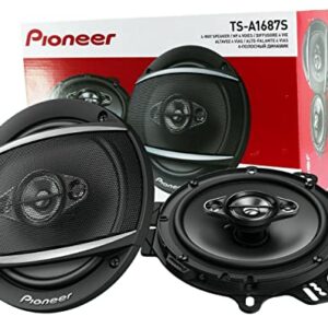 Pioneer TS-A1680F A Series 6.5" 350 Watts Max 4-Way Car Speakers Pair with Carbon and Mica Reinforced Injection Molded Polypropylene (IMPP) Cone Construction