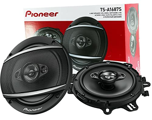 Pioneer TS-A1680F A Series 6.5" 350 Watts Max 4-Way Car Speakers Pair with Carbon and Mica Reinforced Injection Molded Polypropylene (IMPP) Cone Construction