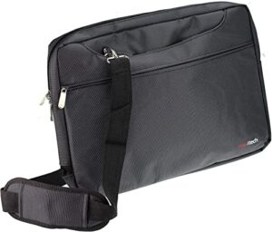 navitech black sleek water resistant travel bag – compatible with sylvania portable 7″ dvd player