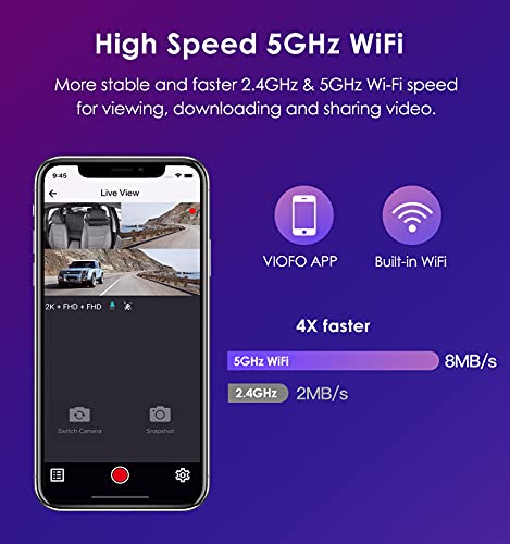 【Bundle: VIOFO A139 3CH with CPL + Microphone Kit】 3 Channel Dash Cam WiFi GPS VIOFO A139, Front+Interior+Rear 1440P+1080P+1080P Triple Car Dash Camera w/CPL, IR Night Vision, Parking Monitor