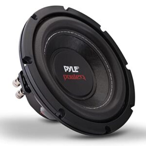 pyle car subwoofer audio speaker – 8in non-pressed paper cone, black plastic basket, dual voice coil 4 ohm impedance, 800 watt power and foam surround for vehicle stereo sound system – plpw8d