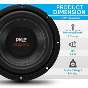 Pyle Car Subwoofer Audio Speaker - 8in Non-Pressed Paper Cone, Black Plastic Basket, Dual Voice Coil 4 Ohm Impedance, 800 Watt Power and Foam Surround for Vehicle Stereo Sound System - PLPW8D