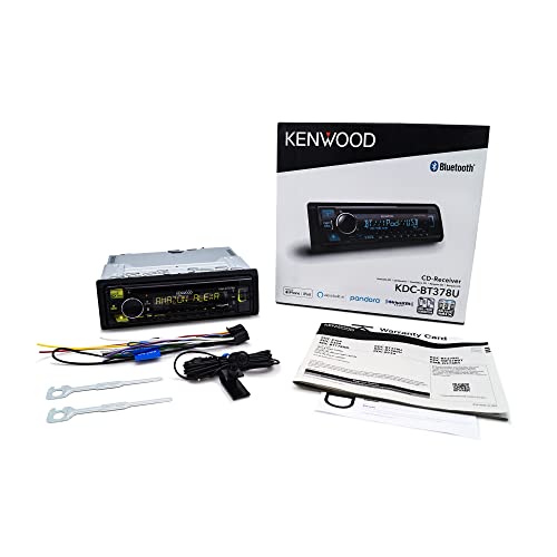 KENWOOD KDC-BT378U CD Car Stereo Receiver with Bluetooth, AM/FM Radio, Variable Color Display, Front High Power USB, Alexa Built in, and SiriusXM Ready