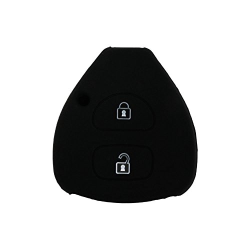 SEGADEN Silicone Cover Protector Case Holder Skin Jacket Compatible with TOYOTA 2 Button Remote Key Fob CV9406 Black