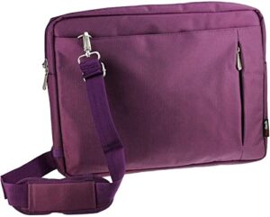 navitech purple sleek water resistant travel bag – compatible with magnavox mtft750-bl portable 7″ tft dvd/cd player