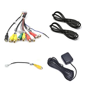 bestycar car stereo radio rca usb cam in cable gps antenna wire harness kit for 9” or 10” aftermarket android headunit with 16pin power socket 20pin rca port