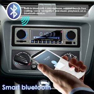 RuiFuDio Classic Bluetooth Car Stereo,Single Din Bluetooth Audio and Hands-Free Calling,Built in Microphone,FM Radio Receiver with USB,AUX in,SD Card Port,Wireless Remote Control,Clock Display,60W× 4