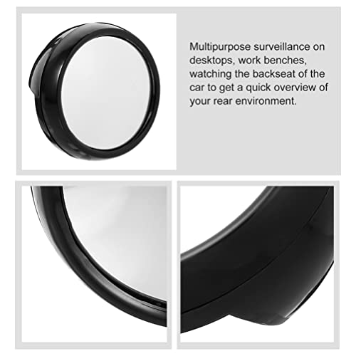 ULTECHNOVO Computer Rearview Mirror Desk Blind Spot Mirror Monitor Round Indoor Security Mirror for Office 2pcs