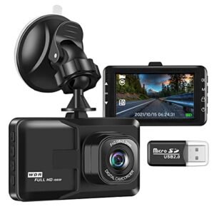dash cam front, dash camera for car,3 inch lcd screen, 1080p full hd car dashboard recorder, 120° wide angle dashcam, gravity sensor, wdr, loop recording, motion detection