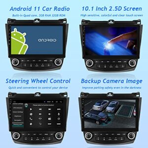 2GB+32GB Android 11 Car Stereo for Honda Accord Radio 7th 2003-2007: 10 Inch Touch Screen Car Radio with Wireless Apple Carplay Android Auto Split Screen GPS BT FM HiFi Mic Rear Camera