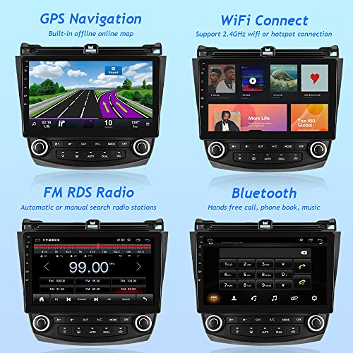 2GB+32GB Android 11 Car Stereo for Honda Accord Radio 7th 2003-2007: 10 Inch Touch Screen Car Radio with Wireless Apple Carplay Android Auto Split Screen GPS BT FM HiFi Mic Rear Camera