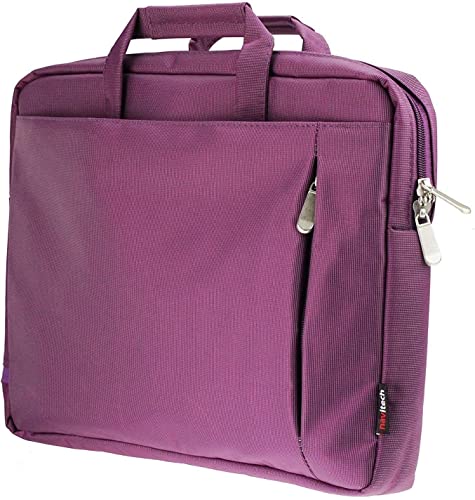 Navitech Purple Sleek Water Resistant Travel Bag - Compatible with Yuhear 9.5" Portable DVD Player