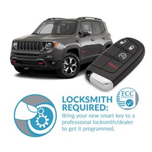 Keyless2Go Replacement for 4 Button Proximity Smart Key for Jeep Renegade M3N-40821302 735636994