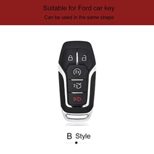 ZiHafate Leather Cover Key Fob Case Compatible with Ford Keyless Remote Control (B-Brown) …