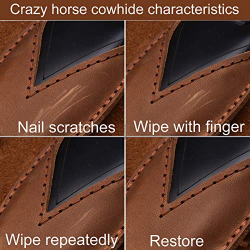 ZiHafate Leather Cover Key Fob Case Compatible with Ford Keyless Remote Control (B-Brown) …